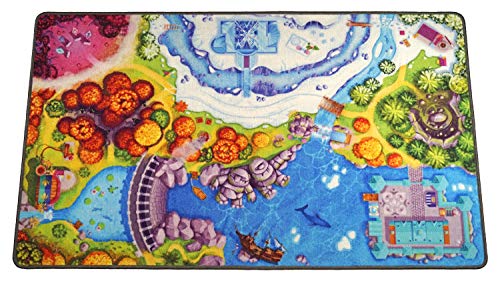 HuggyPlay alfombra de juego para niños, alfombra infantil, diseño princesa, 90 x 150 cm