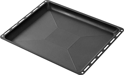 ICQN Bandeja de horno antiadherente, apta para horno Bosch, Siemens, Neff, Constructa Profilo, bandeja para tartas, base esmaltada, 455 x 377 x 30 mm