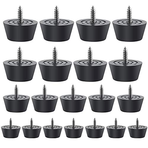 IGRMVIN 40PCS Patas de Goma Antideslizante Protector para Patas de Silla con 40 Tornillos Protector Patas Sillas Tapas para Pata de Silla Redonda Almohadillas de Goma para Patas de Mueble Mesa Armario