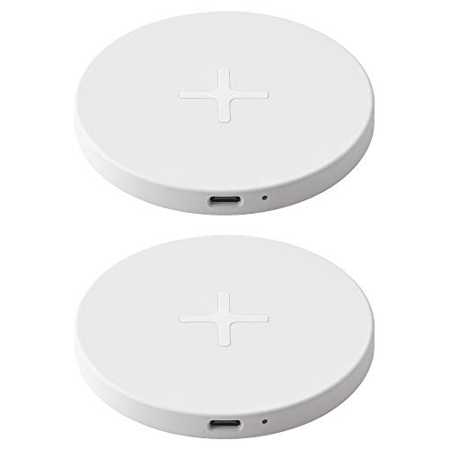 Ikea - Base de carga inalámbrica Qi LIVBOJ con puerto USB-C 704.652.46, blanco, juego de 2