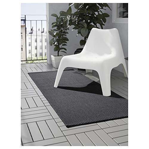 Ikea Morum - Alfombra de tejido plano para interiores y exteriores, color gris oscuro, 80 x 200 cm