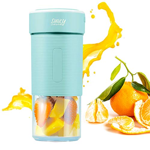 IKOHS Shaky - Licuadora Portátil, Mini Batidora Personal para Batidos y Smoothies, USB Recargable, 80W, 350 ml, Libre de BPA, 6 Cuchillas, Juicer Smoothie Maker, Batidoras de Vaso Individuales