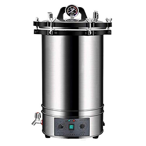 JACKBAGGIO Nuevo Inoxidable Eléctrico Calentado Esterilizador De Vapor Autoclave,Portátil Alta Presión Olla De Esterilización A Vapor Por Científico Lab Dental Uso (24 L Litros, Auto control)