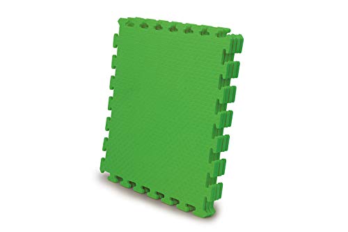 Jamara 460420-Alfombra Puzzle 50 x 50 cm 4pz. -Sistema de conexión fácil, Antideslizante, Lavable, Resistente, Color Verde (460420)