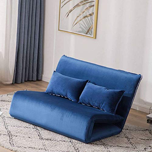 Japonés Plegable Colchón De Futón, Felpa Sillón De Piso Sofá Perezoso Silla De Juego Para Departamento Casa De Alquiler Habitación De Huéspedes Sofa Cama Tatami-azul real-195x115x10cm(77x45x4inch)