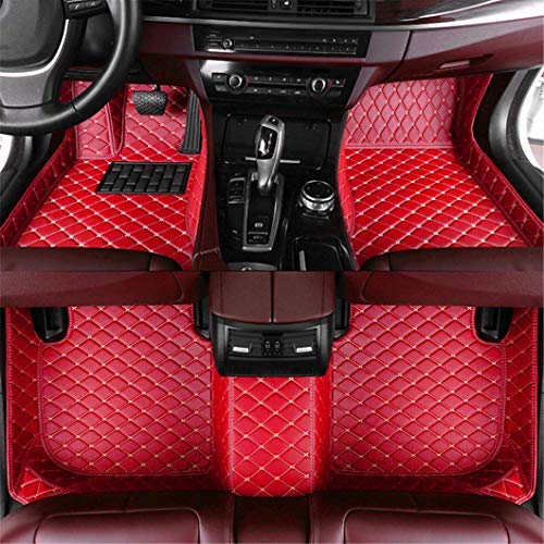 Jiahe El Alfombra Coche para Ford Mondeo Ⅴ 2013-2016 El Alfombra Coche para Cuero Esteras Coche Antideslizantes Alfombrillas Moqueta Impermeables Set Rojo