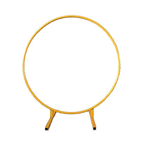 JJIIEE Arco de Boda Props Círculo de Hierro, Carretera Conduce Flor Telón de Fondo Marco Soporte Decoración de Boda, Soporte Globos Soporte Puerta Pintura Dorada,Oro,2m