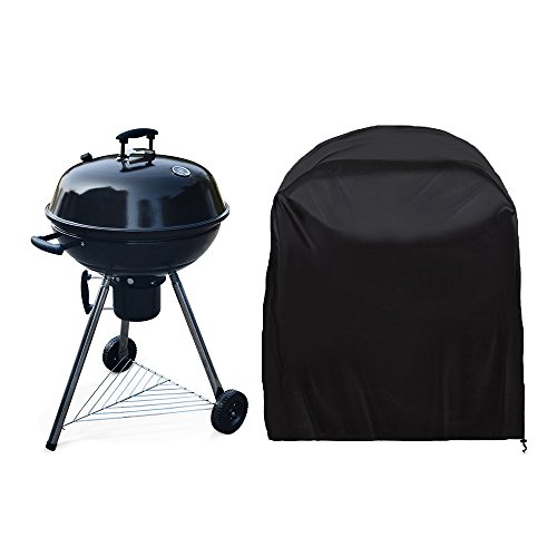 JTDEAL Funda para Barbacoa (77 * 58 cm), Redonda Cubierta de la Parrilla Impermeable, Anti-UV, Ajustable para Weber, Brinkmann, Char Broil, Holland etc - Negro