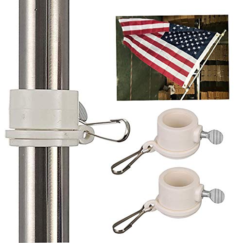 Juego de anillos de montaje de asta de bandera de plástico con gancho fijo Anti Wrap 360 Anillo giratorio con mosquetones Kit de piezas de bandera 1 par