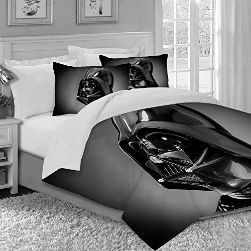 Juego de Funda nordica,Ropa de Cama,Helmet Vader San Benedetto Del Tronto Italy Light December Star Darth Bang Big Theory Design Anakin,Microfibra,Edredon 140x200cm con 2 fundas de almohada 50x80cm