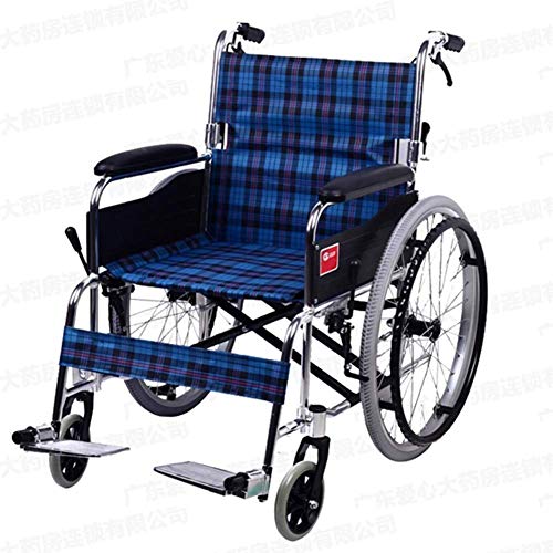 JY Silla de ruedas plegable ligera, manejo médico, silla de ruedas manual, discapacitados mayores, andador, silla de ruedas de aleación de aluminio Discapacitado