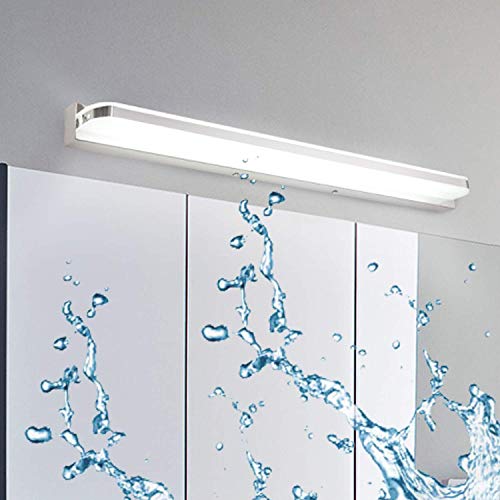 Kimjo Lámpara de Espejo 42CM para Baño, Aplique Espejo Baño Moderno 9W Blanco Frío 6000K 600LM IP44 Contra Niebla, AC110-240V No Regulable luz Baño Iluminación para Maquillaje