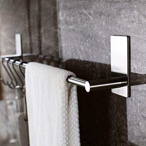 Kitlit Toallero Adhesivo Baño Cocina Toallero de Pared Estante de Acero Inoxidable Toallero Gancho de Toalla Porta Toallas de Pared sin Taladro 40CM