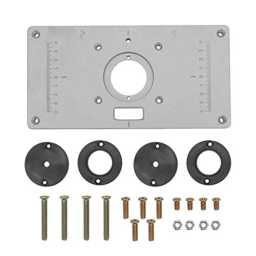 KKmoon Mesa de Enrutador de Aleación de Aluminio Multifuncional para Bancos de Carpintería Inserción de Placa 235 mm x 120 mm x 8 mm Carpintero Máquina de Corte Tablero de Viruta del Tirón