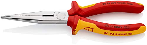KNIPEX Alicate de montaje (alicate de boca cigüeña) aislado 1000V (200 mm) 26 16 200 SB (cartulina autoservicio/blíster)