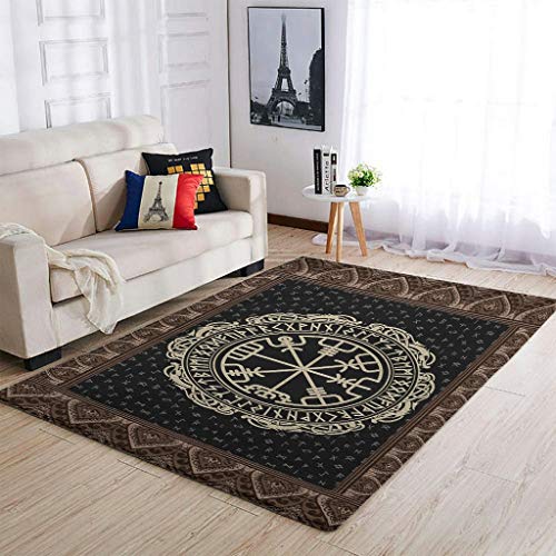 Knowikonwn Alfombra tradicional vikinga vegvisir – para decoración del hogar, color blanco, 91 x 152 cm