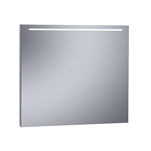 Kristaled Eco 100x80 cm Espejo de Baño Estriado con Luz Led Frontal, Cristal, Plateado, 100x80x2.5 cm