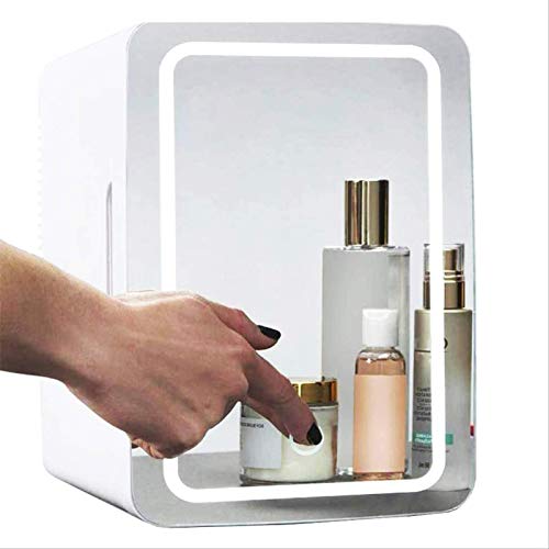 LAILUS Mini Nevera De Maquillaje con Espejo De Maquillaje, Refrigerador Cosmético De 8L Y Congelador Más Cálido para Perfumes, Congelador Pequeño Productos De Belleza para El Cuidado De La Piel