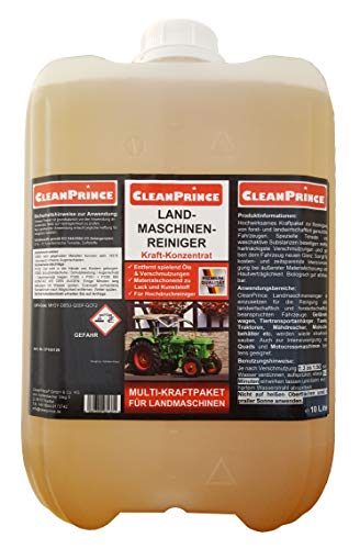 Landmaschinen-Reiniger Limpiadores de Maquinaria Agrícolas 10 Litro Bidón cleanprince para Flota Tractores Quads Camión Tier-Viehtransport Colgante Ganadería Vehículos Forestales Alta Presión Idóneo