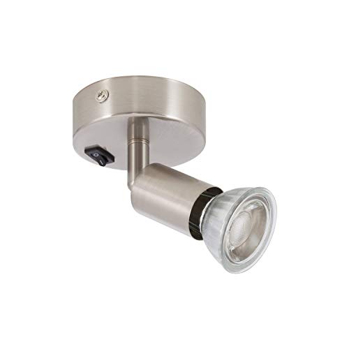 LEDKIA LIGHTING Aplique Orientable Oasis 1 Foco Plata con Interruptor Plata