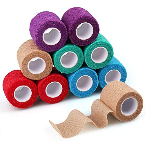 LotFancy 10 Rollos Venda Autoadhesiva 5cm x 4.5m Cohesivas Cinta Vendaje Banda Adhesiva Deportiva De Caza Rollos Cling Auto Camuflaje Mejor para Perro, Gato, Animales, Mascotas and more