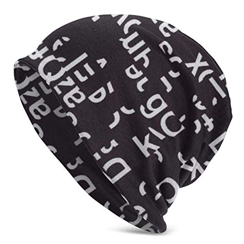 Lsjuee Break The Text Beanie Hombres Mujeres - Unisex Invierno Verano Cálido con puños lisos Slouchy Skull Daily Knit Hat Cap Negro