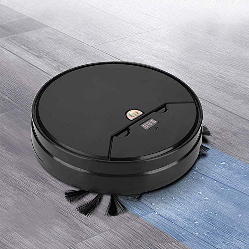 LTLJX Robot aspiradora Multifuncional Smart Ultra-Thin Sweeping Floor Cleaner para Mascotas Alfombras Pisos Duros LUDEQUAN (Color : Black)