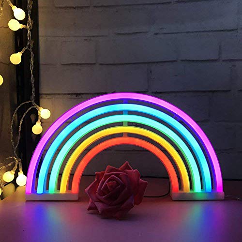 Luces de neón arcoíris con luces de arco iris,decoración de la pared interior para la fiesta casera, aniversario, decoración del dormitorio Rainbow Neon luz