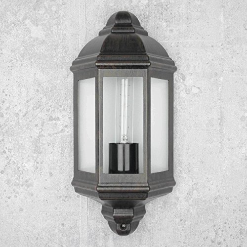 Luminaria para exterior LIVORNO Negro Marrón E27 IP44 Aplique para exterior Balcón Puerta