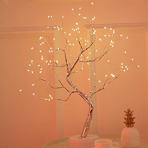 Luz de alambre de cobre ajustable en forma de árbol Bonsái, diseño de perla, luciérnaga. Luz de noche de 36 / 108 leds, perfecta para la decoración del hogar, en escritorio o mesa