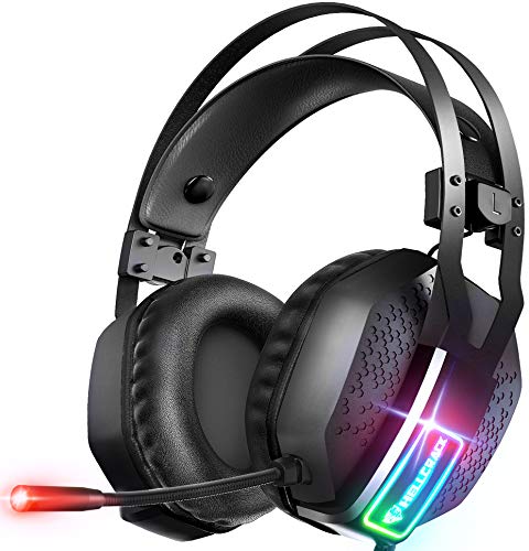 Mifanstech V-10 Auriculares Gaming cascos con microfono para nintendo switch Xbox One PS4 PC Premium Stereo con Bass Surround Cancelacion Ruido La Disfruta de Lujo del Sonido Nítido