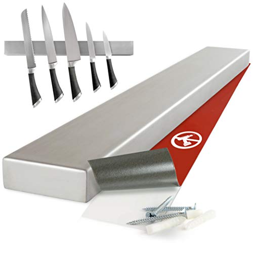 Moritz & Moritz Barra Magnetica para Cuchillos 40 cm - Cuchillero Magnetico - Universal - Acero Inoxidable Cuchillero Magnetico - para Herramientas Otros Utensilios y Organizacion