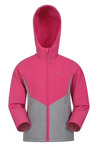 Mountain Warehouse Cosmic Kids Cazadora Softshell para niños - Cazadora Impermeable para niño y niña, Forro Polar - Ideal para Viajes, Senderismo, Uso Diario Rosa 13 Años