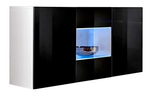 muebles bonitos – Aparador Colgante de diseño Varedo Blanco y Negro