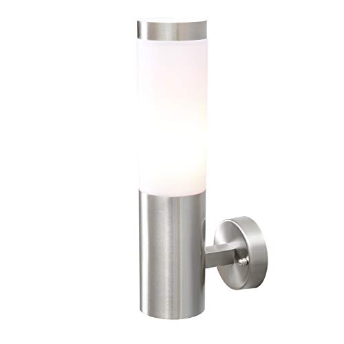 MW-Light 809020401 Lámpara de Pared, Aplique de Pared, Estilo Moderno, Estructura de Metal Cromado, Plafón de Acrilico, Para Jardin, Iluminacion Exterior Ip44 E27 1X40 W 230 V