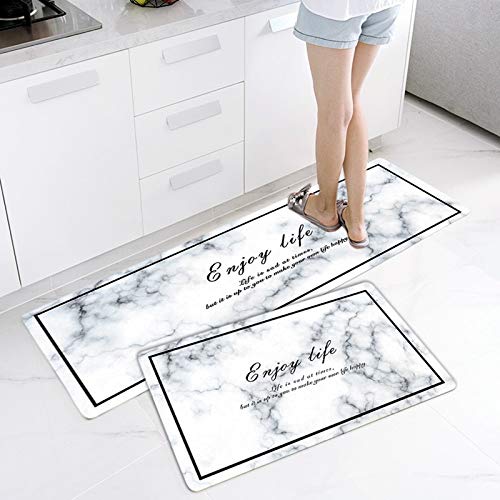 NA Felpudo Huafeng Domésticos de Cocina Baño Mat Tira De Deslizamiento de Piel felpudos felpudos de Alfombra Llena de Tiendas (Color : Enjoy Life, Size : 45 * 120cm)