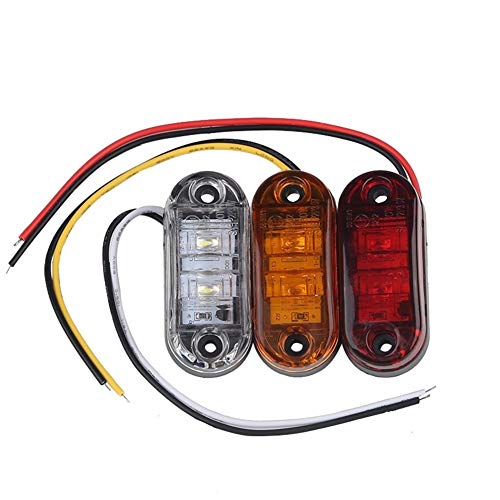 N\A Los Apliques de luz de Coches Liquidación Camiones Marcador Lateral, luz de gálibo Lámpara roja del Blanco 12V for Trailer 1pc 24v 12v LED ámbar Secundarios de Las Luces marcadoras