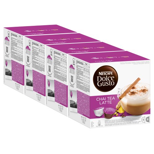 Nescafé Dolce Gusto Chai Tea Latte, Paquete de 4, 4 x 16 Cápsulas (32 Tazas)