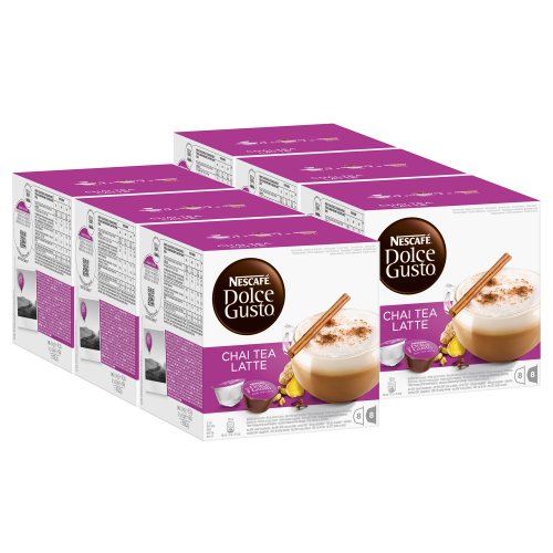 Nescafé Dolce Gusto Chai Tea Latte, Paquete de 6, 6 x 16 Cápsulas (48 Tazas)