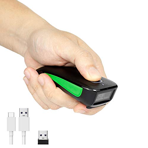 NETUM C740 Escáner de códigos de barras inalámbrico compatible con Bluetooth, escáner de bolsillo USB 1D para inventario para tabletas, iPhone, iPad, Android, iOS, PC y POS