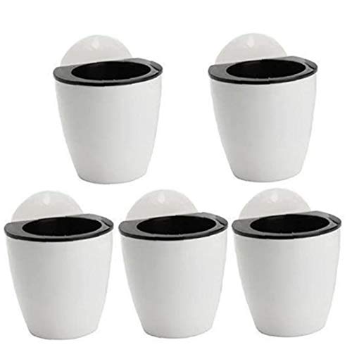 Nicetruc Las Plantas suculentas de la Maceta Colgante de plástico Auto-riego Lazy Pared con 5 Ganchos Cubierta Negro Blanco 5PCS