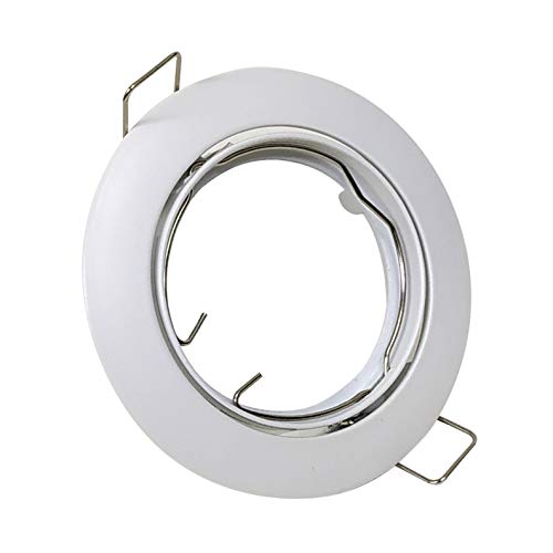 Pack 10x Aro Redondo para Foco Empotrable Aluminio. Aro Downlight. Soporte para GU10.