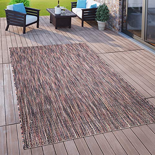 Paco Home Alfombra De Exterior Balcón Terraza Cocina Motivo Rombos Efecto 3D Negro Lila, tamaño:160x220 cm