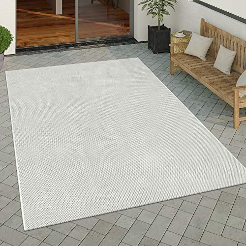 Paco Home Alfombra Exterior Interior Alfombra Cocina Monocolor Diseño Sisal Moderno Crema, tamaño:200x280 cm