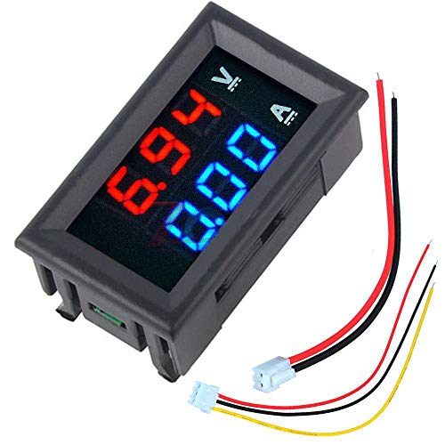 Pantalla Digital Mini amperímetro voltímetro CC 100V 10A Voltímetro Actual probador Metro Azul + Rojo LED Dual - ILS