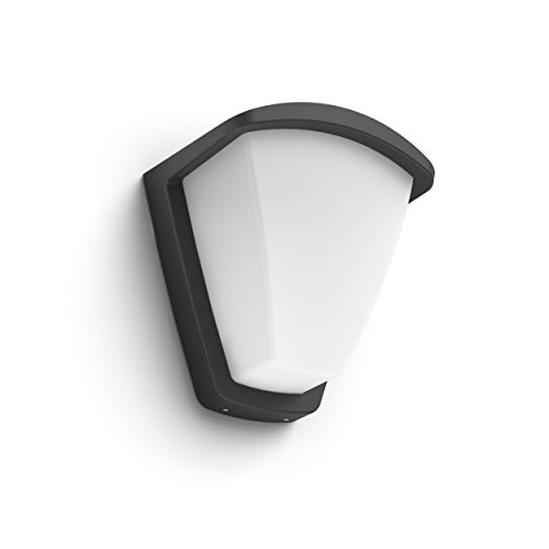 Philips Lighting myGarden - Aplique Iluminación Exterior, Casquillo E27, Resistente a la Humedad y la Intemperie, color Antracita/Blanco