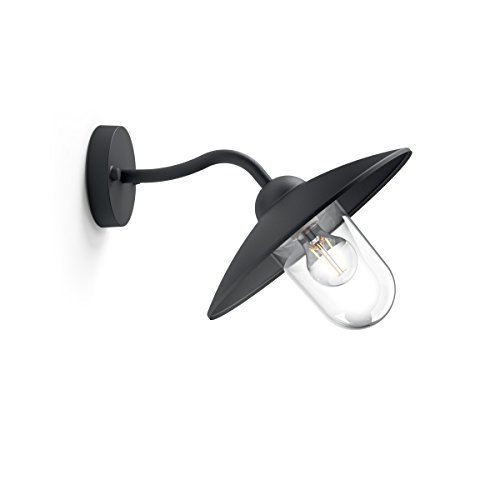 Philips myGarden Hammock - Aplique de exterior, bombillas no incluida, casquillo E27, aluminio, color negro, diseñado para jardines y patios