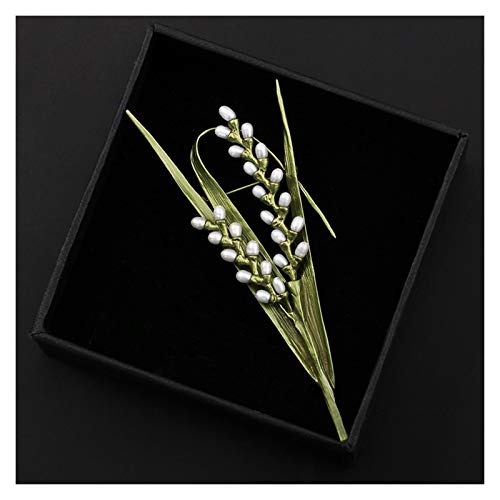 Pin de joyería de regalos para mujeres Elegante de la perla del arroz Broche de alta temperatura de cocción de barniz sin decolorarse broche del Pin de la solapa de regalos de la joyería de las mujere