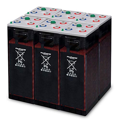 Plusenergy Baterías Estacionarias OPzS 6-420Ah-567Ah 12V / 6 Vasos - Apto para Instalaciones 12V / 24V /48V