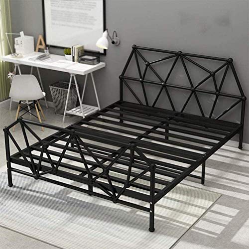 Productos para el hogar Cama plegable Armazones de cama de fácil almacenamiento Habitación de alquiler Armazón de cama de metal Moderno y simple Cama doble individual Resistente a altas temperatura